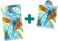 Strandkészlet SUMMER FRESH - Fürdőlepedő 100×180 cm és poncsó 80×145 cm, színes