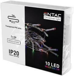 Entac Karácsonyi Beltéri Füzér 10 LED Színes 1, 3m (ECL-10MC)