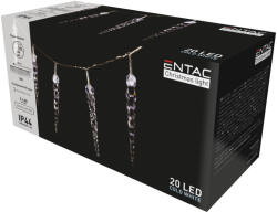 Entac Karácsonyi IP44 20 LED Műanyag 160mm Jégcsapfüzér hideg fehér 3m (ECL-I20CW16)