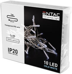 Entac Karácsonyi Beltéri Füzér 10 LED hideg fehér 1, 3m (ECL-10CW)
