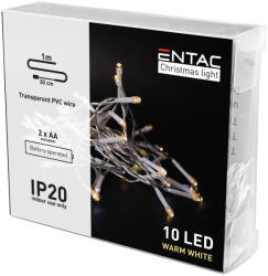 Entac Karácsonyi Beltéri Füzér 10 LED meleg fehér 1, 3m (ECL-10WW)