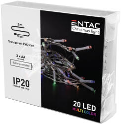 Entac Karácsonyi Beltéri Füzér 20 LED Színes 2, 3m (ECL-20MC)