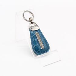 Lewitzky türkiz lakk / krokkómintás csepp swarovski köves kulcstartó