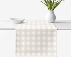 Goldea napron de masă 100% bumbac - carouri latte 35x180 cm Fata de masa