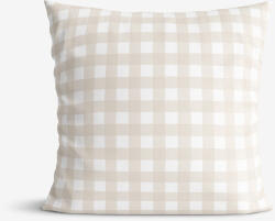 Goldea față de pernă 100% bumbac - carouri latte 50 x 70 cm