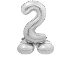 Godan Talpas számos lufi 28" (72cm) fólia szám, számjegy, 2 levegővel tölthető, ezüst (LUFI693433)