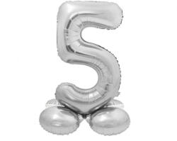Godan Talpas számos lufi 28" (72cm) fólia szám, számjegy, 5 levegővel tölthető, ezüst (LUFI304985)