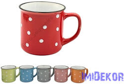  Pöttyös bögre 9x8, 5cm - Piros