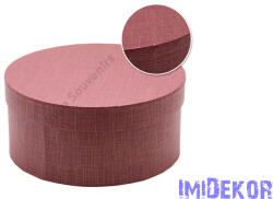  Papírdoboz kerek 22x10cm - Bordó mintás