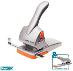 RAPID Lyukasztó, nagyteljesítményű, kétlyukú, 65 lap, RAPID "HDC65 Fashion", ezüst/narancssárga (20922603) - bestoffice