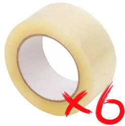 BESTOFFICE Transzparens csomagolószalag, ragasztószalag - 48 mm széles - 60 m hosszú - 6 darab (RYL_04400_CS)
