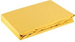 Takoy Cearceaf neted cu elastic 100x200x25 cm din bumbac satinat, culoare muștarie 125 g/m2 NOVA 3