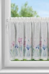 Takoy Perdea din vitraliu DOLOREZ realizată din etamină, decorată cu un imprimeu de flori și dantelă 150 x 60 cm