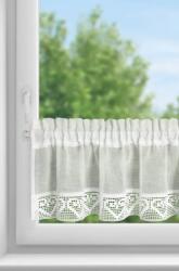 Takoy Perdea din vitraliu realizată din etamină mată decorată cu dantelă 150 x 30 cm