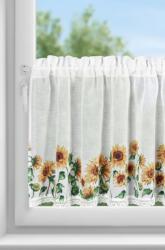 Takoy Perdea din vitraliu HELIA din etamină realizată cu un imprimeu floral și dantelă 150 x 60 cm