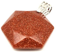 MyVanilla Ásvány Hexagon medál Goldstone vörös 3cm