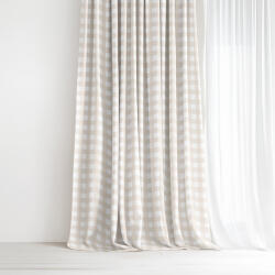 Goldea pamut drapéria - latté kockás 160x150 cm