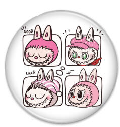  Labubu - Rózsaszín pizsiparti hűtőmágnes (226051)