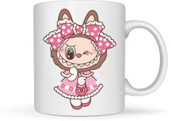  Labubu - Pöttyös ruhás nyuszilány bögre (627660)