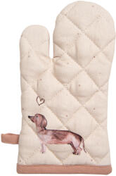 Clayre & Eef Manusa bucatarie termorezistenta bumbac bej maro Catelus 18x30 cm (DHL44)