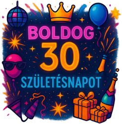 Boldog 30. Születésnapot partys bögre (boldog_30_szuletesnapot_partys_bogre)