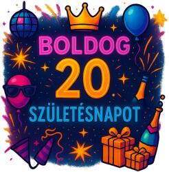  Boldog 20. Születésnapot partys bögre (Boldog_20_szuletesnapot_partys__bogre)