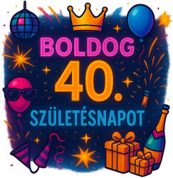 Boldog 40. Születésnapot partys bögre (Boldog_40_Szuletesnapot_partys_bogre)