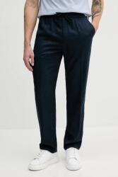Calvin Klein nadrág vászonkeverékből férfi, sötétkék, egyenes, K10K114403 - sötétkék 56