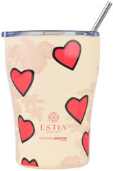 Estia Home Art Coffee Mug Save The Aegean Reciclabil Pahar Termos Oțel inoxidabil Fără BPA 350ml Tender Lace cu Pai 01-31817 (01-31817)