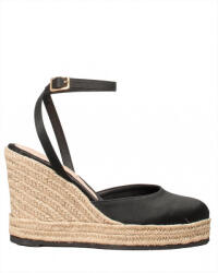 Sante Platforme De Vară Pentru Femei Tip Espadrile Negre 25-154-01 (25-154-01)