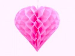  Papír szív dekoráció, pink (30 cm)-17873