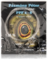 Pázmány Péter Ragadozóhalas előke standard gyorskapoccsal Fluorocarbon, 25 cm, 22, 67 kg, 5 db (PPF2-25S)