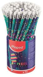 Maped Pixel Party grafitceruza radírral, ceruzatartóban, HB, háromszögletű, 72 db (IMA851818)