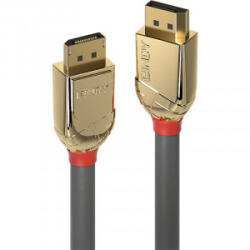 Lindy Cablu video LINDY Gold, DisplayPort Male - DisplayPort Male, v1.2, 15m, gri-auriu (LY-36297)