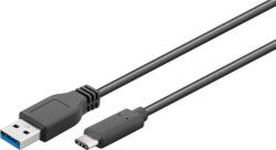 Well Cablu WELL USB 3.0 - USB-C 1m Black (CABLE-USBC/USB3.0-1.0-WL)