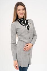 BUDMIL Kötött kardigán Női S szürke melanzs 20050803-001242-0299