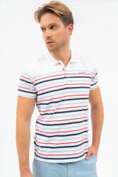 BUDMIL Modern fit galléros póló Férfi XXXL fehér-s. kék 20730267-001251-0799