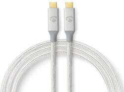 Nedis Cablu USB 3.2 Gen2 Nedis USB-C Tata la USB-C Tata 20 Gbps 2m Argintiu (CCTB64020AL20)