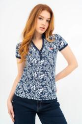 BUDMIL Karcsúsított galléros póló Női L s. kék-fehér 20730260-001251-0499
