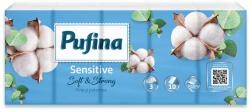PUFINA Papír zsebkendő, 3 rétegű, 10x10 db, PUFINA Sensitive (KHH876)