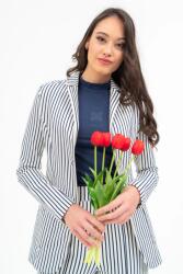 BUDMIL Karcsúsított blézer Női M fehér-s. kék 20060091-002251-0399