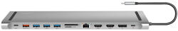 LogiLink USB 3.2 Gen2 Dokkoló Állomás, USB-C, 12 Port, PD, Ezüst - fizz