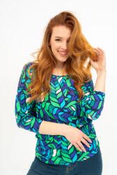 BUDMIL 3/4-es ujjú póló Női XXL kék-zöld 20331148-002251-0699