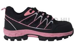 Urgent női 249 S1 kompozit orrvédős könnyű munkavédelmi félcipő, fekete/rózsaszín - 38 (URG-249S1-38)
