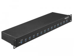 Delock 19 ipari Hub 13 x USB 3.1 Gen 1 A-típusú Csatlakozóval