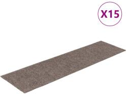 vidaXL 15 db krémszínű négyszögletes öntapadó lépcsőszőnyeg 76 x 20 cm 326933 (326933)