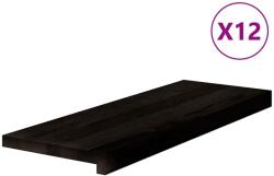 vidaXL lépcsőfokok 12 db Sötétbarna 70x30x2 cm tömör fa tölgyfa 3283043 (3283043)