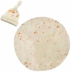 Flippy Flanel takaró és Flippy sapka szett, ragacsos forma, újszülötteknek, poliészter anyag, 85 cm, krém (125110)