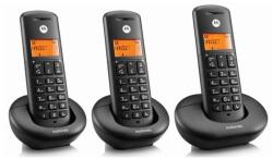 Motorola Telefon MOTOROLA E203 (fără fir, 3 mâini libere, ecran, DECT) NEGRU (E203)