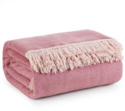 Eurofirany Puha pamut-akril kétoldalas 2 személyes takaró Világos rózsaszín 220x240 cm (HS432653)